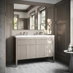 Tiffany Velvet Beige Wood Grain Double Vanity Unit 1200mm -LUSSOSTONE Shop tiffany velvet beige wood grain double vanity unit 1200mm p7136 45447 zoom