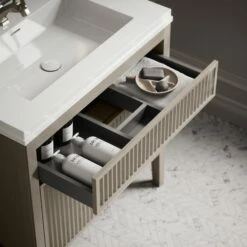 Tiffany Velvet Beige Wood Grain Vanity Unit 800mm -LUSSOSTONE Shop tiffany velvet beige wood grain vanity unit 800mm p6607 43831 zoom