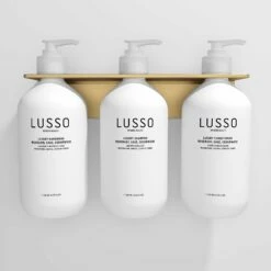 Triple Soap Dispenser Wall Bracket Brushed Gold