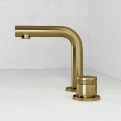 Urban Brushed Gold Deck Mounted Basin Mixer Tap -LUSSOSTONE Shop urban brushed gold deck mounted basin mixer tap p6142 37286 zoom