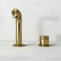 Urban Brushed Gold Deck Mounted Basin Mixer Tap -LUSSOSTONE Shop urban brushed gold deck mounted basin mixer tap p6142 37287 zoom