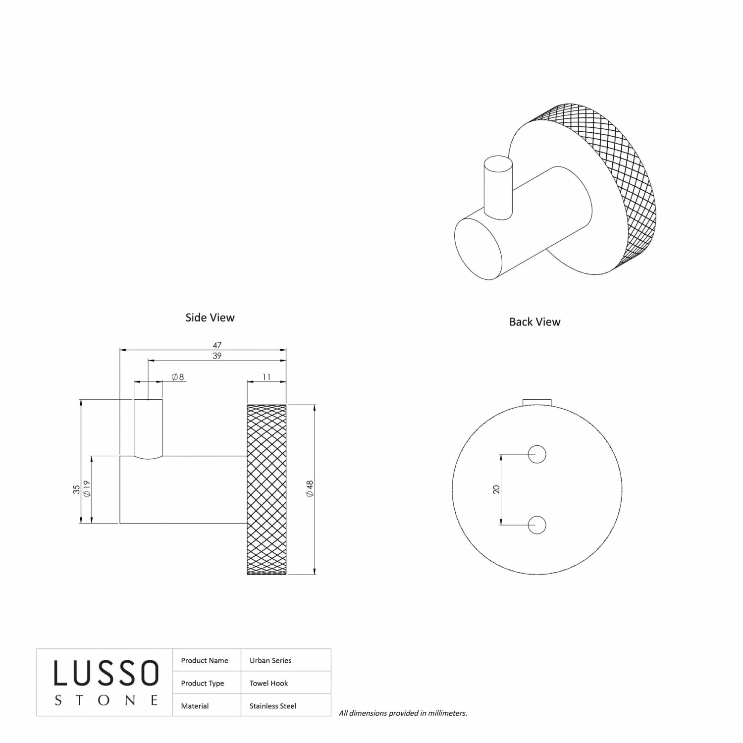 Urban Brushed Gold Robe Towel Hook 4 Urban Brushed Gold Robe Towel Hook - Image 2