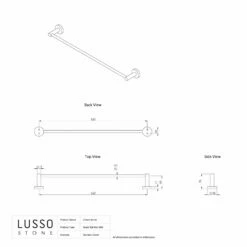 Urban Brushed Gold Towel Bar Rail 600mm -LUSSOSTONE Shop urban brushed gold towel bar rail 600mm p6156 37274 zoom