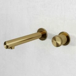Urban Brushed Gold Wall Mounted Basin Mixer Tap