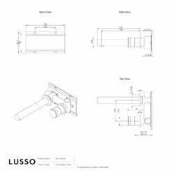 Urban Brushed Gold Wall Mounted Bath Mixer Tap -LUSSOSTONE Shop urban brushed gold wall mounted bath mixer tap p6147 37259 zoom