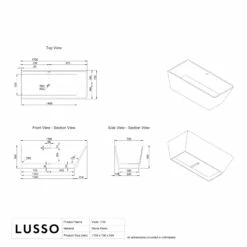 Vado Freestanding Stone Bath 1700mm -LUSSOSTONE Shop vado freestanding stone bath 1700mm p25 41663 zoom