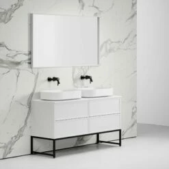 Vanita Freestanding Bathroom Vanity Matte White 1400mm -LUSSOSTONE Shop vanita freestanding bathroom vanity matte white 1400mm p2320 13097 zoom