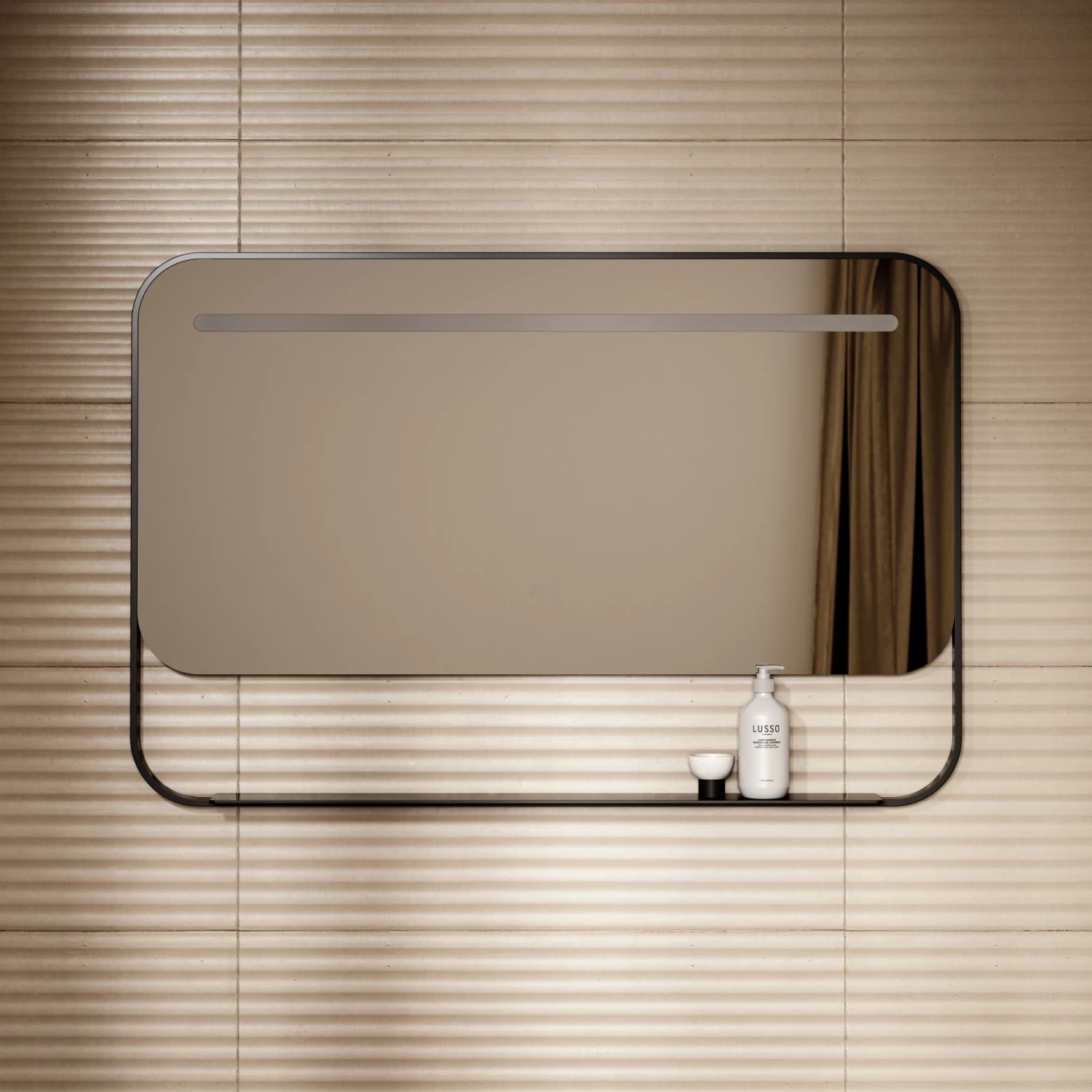 Vario Matte Black Mirror With Natural White LED Light And Demister 1200mm 4 Vario Matte Black Mirror With Natural White LED Light And Demister 1200mm - Image 2