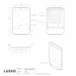 Vario Matte Black Mirror With Natural White LED Light And Demister 600mm -LUSSOSTONE Shop vario matte black mirror with natural white led light and demister 600mm p6472 39848 zoom