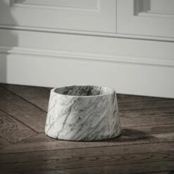 Vasoni Carrara Marble Dog Bowl -LUSSOSTONE Shop vasoni carrara marble dog bowl p5306 34590 zoom