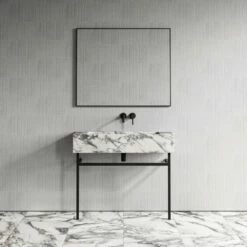 Vernante Vanity Unit With Arabescato Marble Basin 1000mm