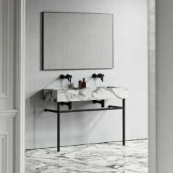 Vernante Vanity Unit With Arabescato Marble Basin 1200mm -LUSSOSTONE Shop vernante vanity unit with arabescato marble basin 1200mm p5038 27679 image