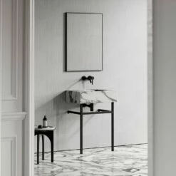 Vernante Vanity Unit With Arabescato Marble Basin 600mm -LUSSOSTONE Shop vernante vanity unit with arabescato marble basin 600mm p5031 27645 image