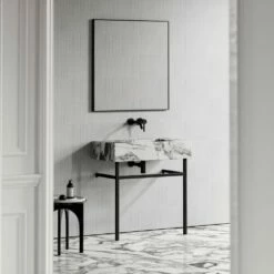 Vernante Vanity Unit With Arabescato Marble Basin 800mm 8 Vernante Vanity Unit With Arabescato Marble Basin 800mm -LUSSOSTONE Shop vernante vanity unit with arabescato marble basin 800mm p4938 26691 image