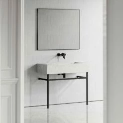 Vernante Vanity Unit With Carrara Marble Basin 1000mm -LUSSOSTONE Shop vernante vanity unit with carrara marble basin 1000mm p4937 26687 image