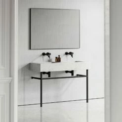 Vernante Vanity Unit With Carrara Marble Basin 1200mm -LUSSOSTONE Shop vernante vanity unit with carrara marble basin 1200mm p5039 27683 image