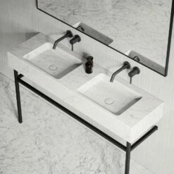 Vernante Vanity Unit With Carrara Marble Basin 1400mm -LUSSOSTONE Shop vernante vanity unit with carrara marble basin 1400mm p5042 27694 image