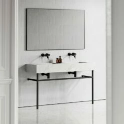 Vernante Vanity Unit With Carrara Marble Basin 1400mm -LUSSOSTONE Shop vernante vanity unit with carrara marble basin 1400mm p5042 27695 image