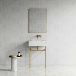 Vernante Vanity Unit With Carrara Marble Basin 600mm