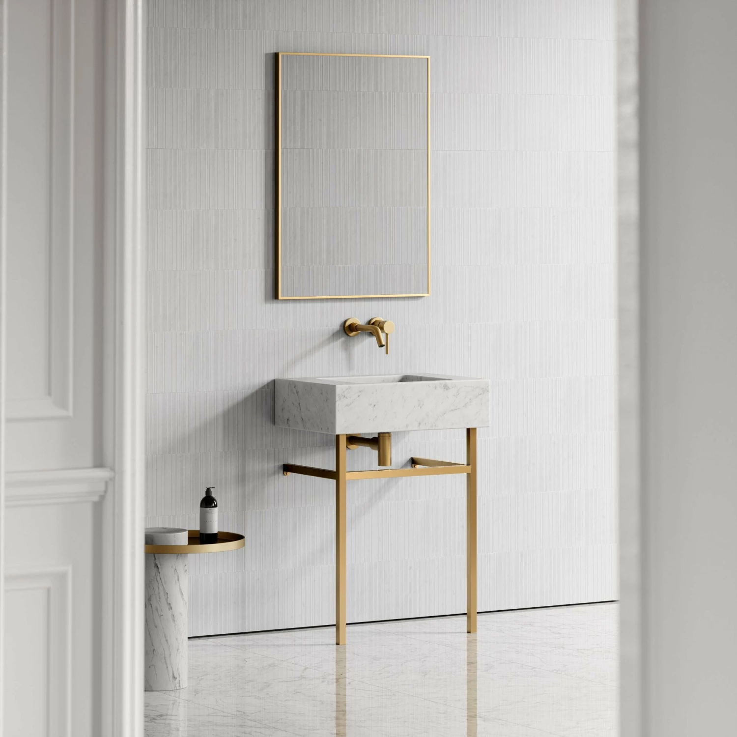 Vernante Vanity Unit With Carrara Marble Basin 600mm 5 Vernante Vanity Unit With Carrara Marble Basin 600mm - Image 3