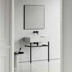 Vernante Vanity Unit With Carrara Marble Basin 800mm -LUSSOSTONE Shop vernante vanity unit with carrara marble basin 800mm p4931 26651 image