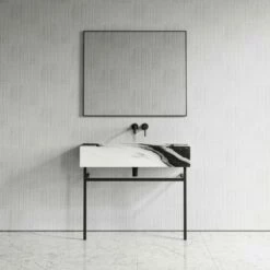 Vernante Vanity Unit With Panda Marble Basin 1000mm -LUSSOSTONE Shop vernante vanity unit with panda marble basin 1000mm p5037 27673 image