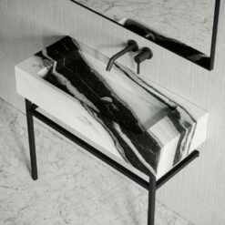 Vernante Vanity Unit With Panda Marble Basin 1000mm -LUSSOSTONE Shop vernante vanity unit with panda marble basin 1000mm p5037 27674 image