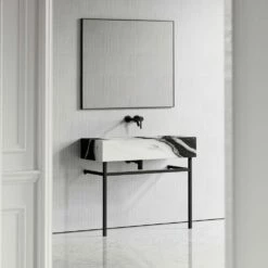 Vernante Vanity Unit With Panda Marble Basin 1000mm -LUSSOSTONE Shop vernante vanity unit with panda marble basin 1000mm p5037 27675 image