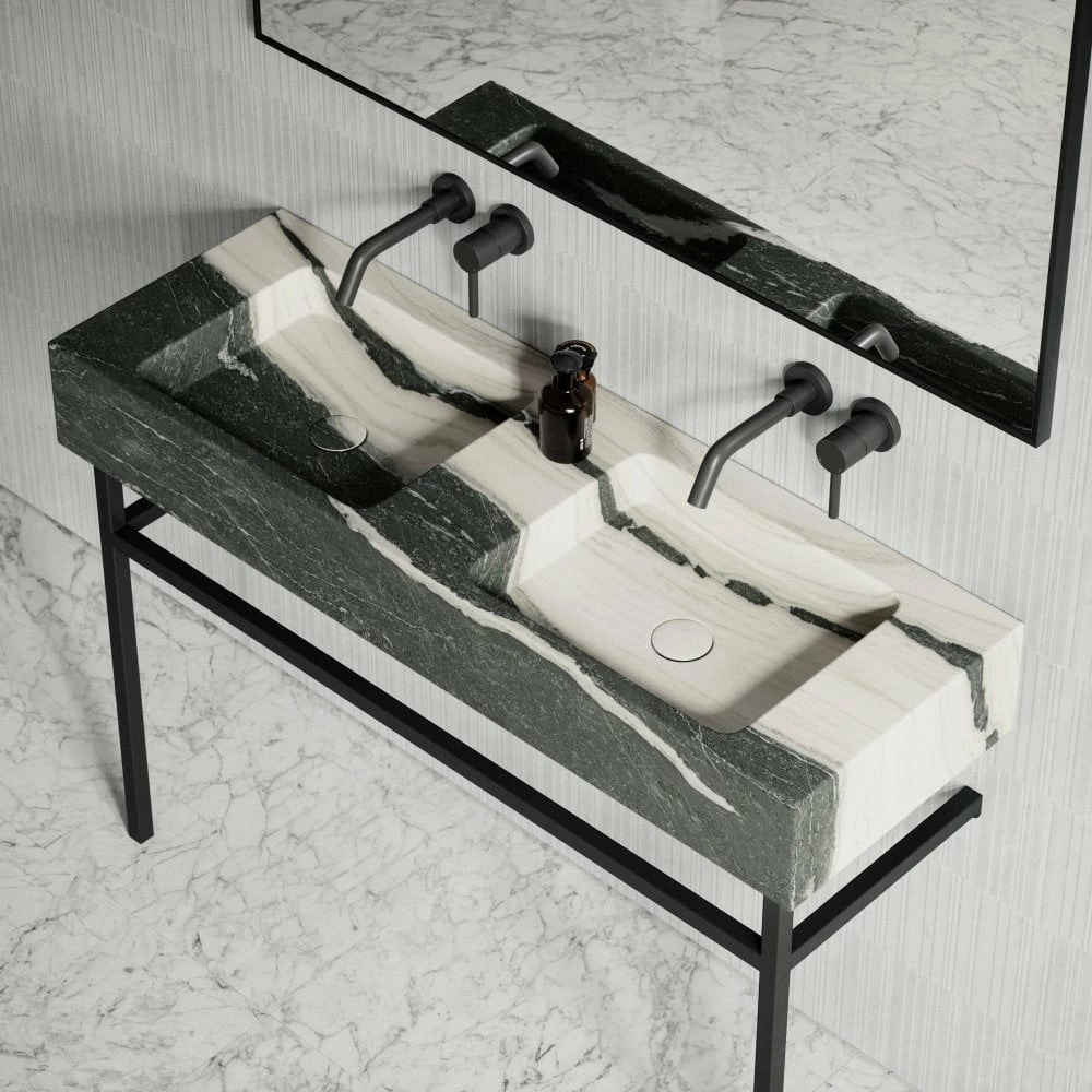 Vernante Vanity Unit With Panda Marble Basin 1200mm 4 Vernante Vanity Unit With Panda Marble Basin 1200mm - Image 2