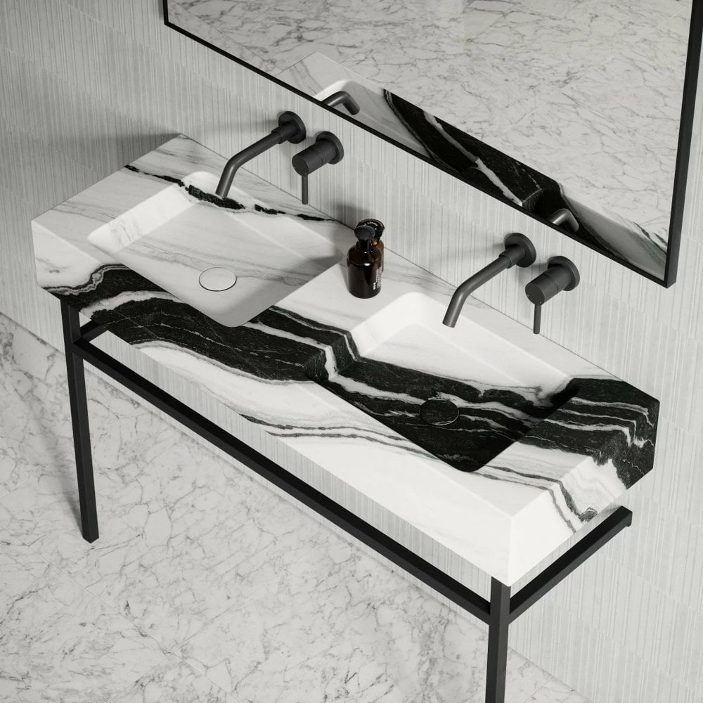 Vernante Vanity Unit With Panda Marble Basin 1200mm 7 Vernante Vanity Unit With Panda Marble Basin 1200mm - Image 5