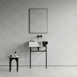 Vernante Vanity Unit With Panda Marble Basin 600mm -LUSSOSTONE Shop vernante vanity unit with panda marble basin 600mm p4936 26681 image