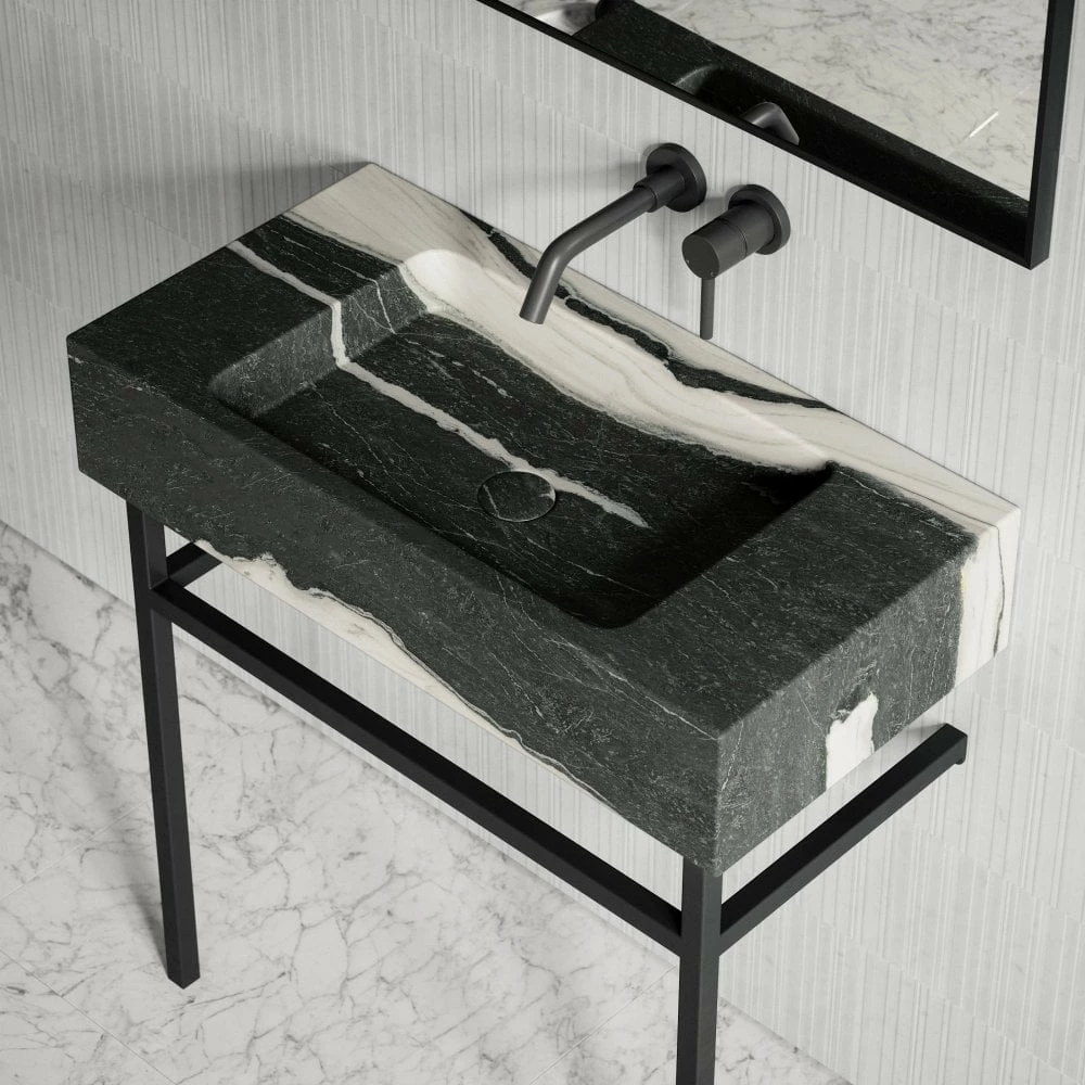 Vernante Vanity Unit With Panda Marble Basin 800mm 4 Vernante Vanity Unit With Panda Marble Basin 800mm - Image 2