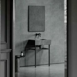 Vernante Vanity Unit With Pietra Grey Marble Basin 600mm -LUSSOSTONE Shop vernante vanity unit with pietra grey marble basin 600mm p5032 27649 image