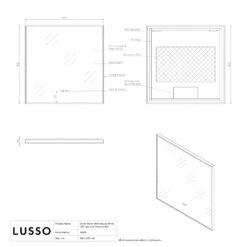 Vision Brushed Gold Mirror With Natural White LED Light And Demister 800mm -LUSSOSTONE Shop vision brushed gold mirror with natural white led light and demister 800mm p6489 39865 zoom