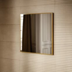 Vision Brushed Gold Mirror With Natural White LED Light And Demister 800mm -LUSSOSTONE Shop vision brushed gold mirror with natural white led light and demister 800mm p6489 40638 zoom
