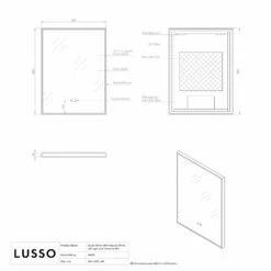 Vision Matte Black Mirror With Natural White LED Light And Demister 600mm -LUSSOSTONE Shop vision matte black mirror with natural white led light and demister 600mm p6486 39863 zoom