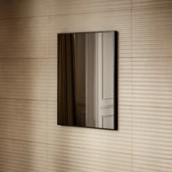 Vision Matte Black Mirror With Natural White LED Light And Demister 600mm -LUSSOSTONE Shop vision matte black mirror with natural white led light and demister 600mm p6486 40651 zoom