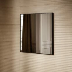 Vision Matte Black Mirror With Natural White LED Light And Demister 800mm -LUSSOSTONE Shop vision matte black mirror with natural white led light and demister 800mm p6488 40635 zoom
