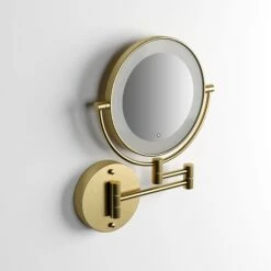 Vogue Backlit Wall Mount Cosmetic Mirror Brushed Gold