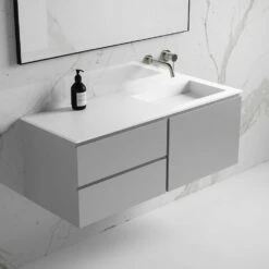 Vola Vanity Unit With Stone Basin (Concrete Grey 1200mm) -LUSSOSTONE Shop vola vanity unit with stone basin concrete grey 1200mm p1902 11695 image
