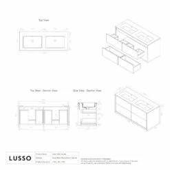 Volini Double Bathroom Vanity Unit Matte Black 1200mm -LUSSOSTONE Shop volini double bathroom vanity unit matte black 1200mm p3989 43188 zoom