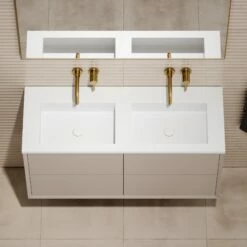 Volini Double Bathroom Vanity Unit Matte Stone 1200mm -LUSSOSTONE Shop volini double bathroom vanity unit matte stone 1200mm p3988 39716 zoom