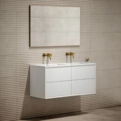 Volini Double Bathroom Vanity Unit Matte White 1200mm -LUSSOSTONE Shop volini double bathroom vanity unit matte white 1200mm p3987 39720 zoom