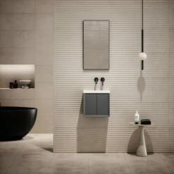 Volini Mini Cloakroom Vanity Unit With Stone Basin (Matte Anthracite 400mm)