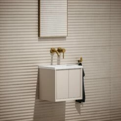 Volini Mini Cloakroom Vanity Unit With Stone Basin (Matte Cappuccino 400mm) -LUSSOSTONE Shop volini mini cloakroom vanity unit with stone basin matte cappuccino 400mm p4588 40076 zoom