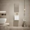Volini Mini Cloakroom Vanity Unit With Stone Basin (Matte White 400mm) -LUSSOSTONE Shop volini mini cloakroom vanity unit with stone basin matte white 400mm p4587 40074 zoom