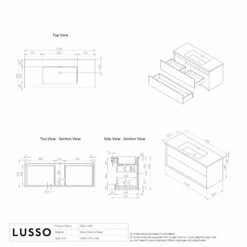 Volini Vanity Unit With Stone Basin (Matte Anthracite 1200mm) -LUSSOSTONE Shop volini vanity unit with stone basin matte anthracite 1200mm p1890 35975 zoom