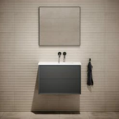 Volini Vanity Unit With Stone Basin (Matte Anthracite 800mm) -LUSSOSTONE Shop volini vanity unit with stone basin matte anthracite 800mm p1885 40018 zoom