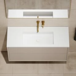 Volini Vanity Unit With Stone Basin (Matte Cappuccino 1200mm) -LUSSOSTONE Shop volini vanity unit with stone basin matte cappuccino 1200mm p1889 39809 zoom