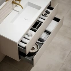 Volini Vanity Unit With Stone Basin (Matte Cappuccino 1200mm) -LUSSOSTONE Shop volini vanity unit with stone basin matte cappuccino 1200mm p1889 39810 zoom